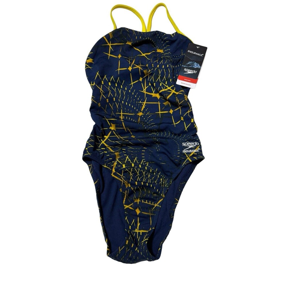 Speedo Endurance Racing Cut Navy/Gold Galactic Size 30 NWT - Picture 3 of 14
